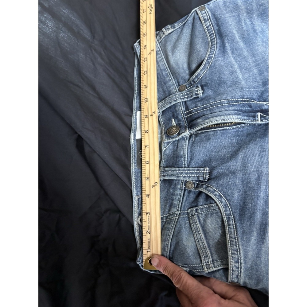 Rock & Republic Bootcut‎ mens Jeans Blue Button Logo Zipper - Picture 4 of 6